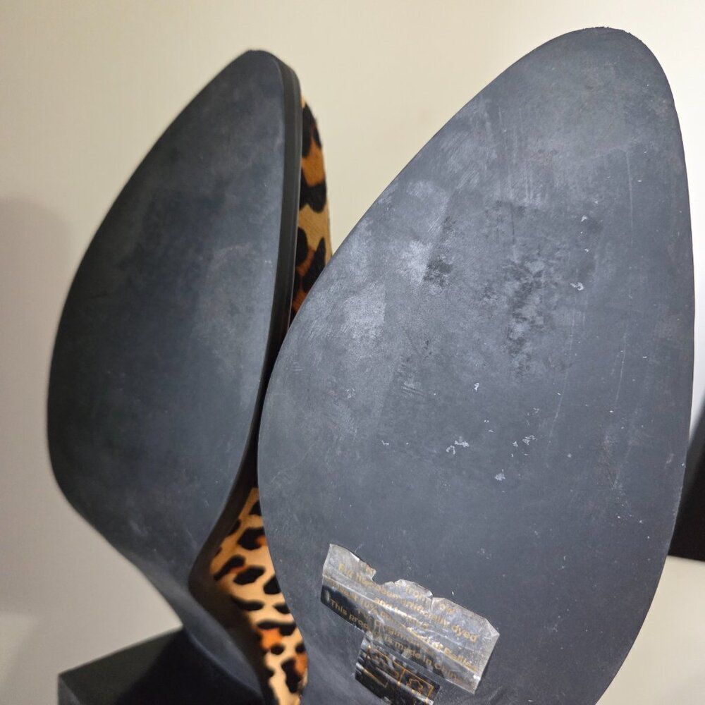 EUC JEFFREY CAMPBELL GENUINE LEATHER UPPER ANIMAL PRINT POINTY HEELED MULES 9.5 - Picture 14 of 15